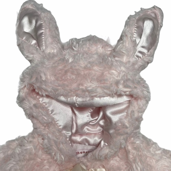Bearington Baby Pink Faux Fur Bunny Jacket Hood with Ears & Tail 6–12 Months - Picture 3 of 10